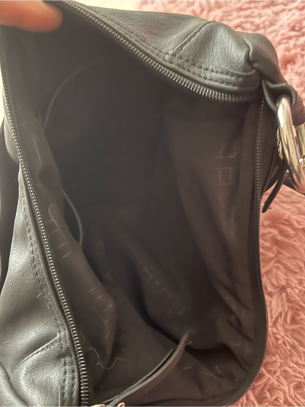 Rosetti Black Shoulder Bag with Gold-Tone Accent - Picture 5 of 8